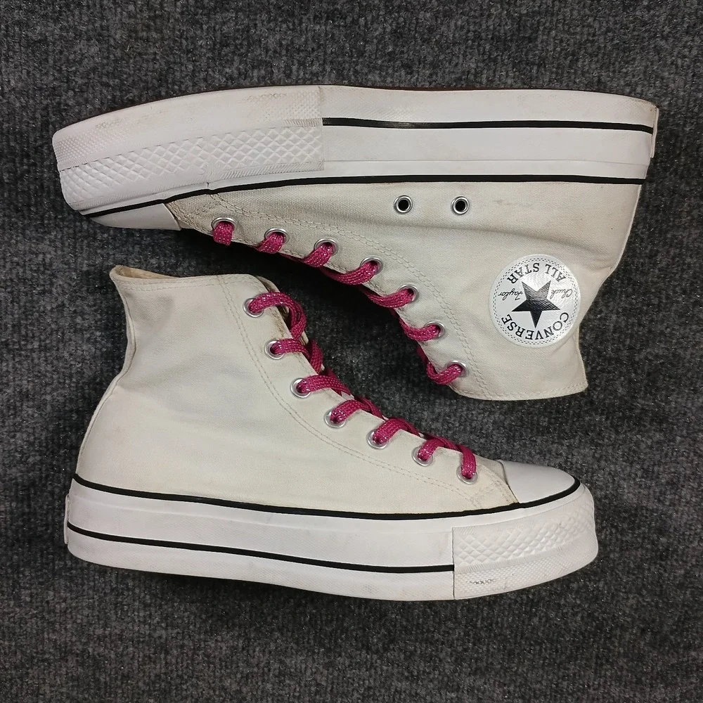 Converse Chuck Taylor All Star Lift High Top Women Size 9 White Canvas Platform